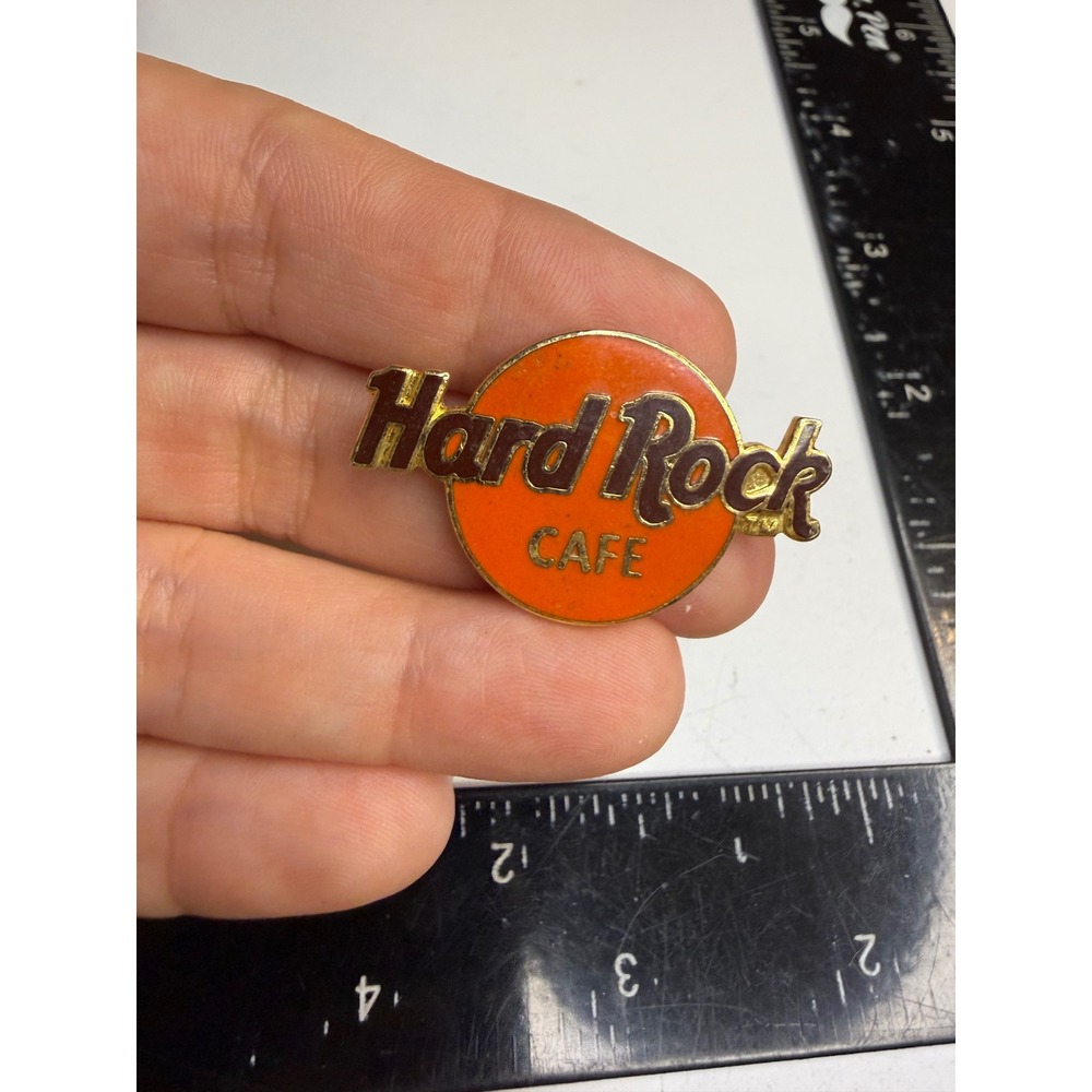 Hard Rock Cafe Logo Enamel Pin Orange Gold Tone Gift Creations Taiwan Vintage